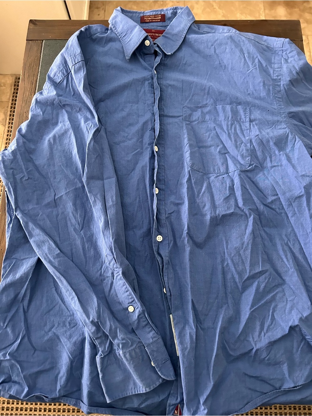 Nordstrom Light Blue Relaxed Cotton Button-Down Shirt